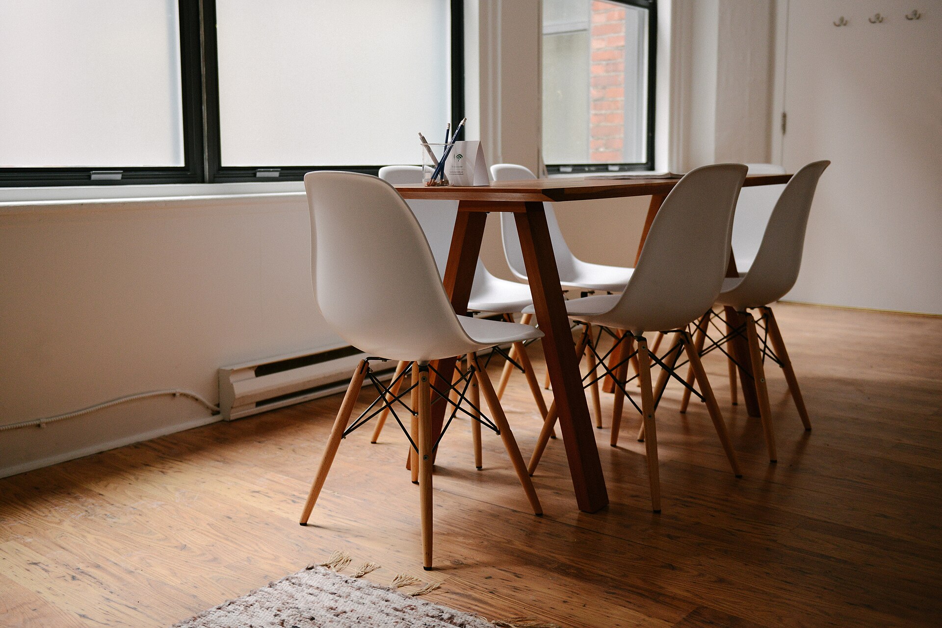 Modern meeting room prepared for a financial advisory session